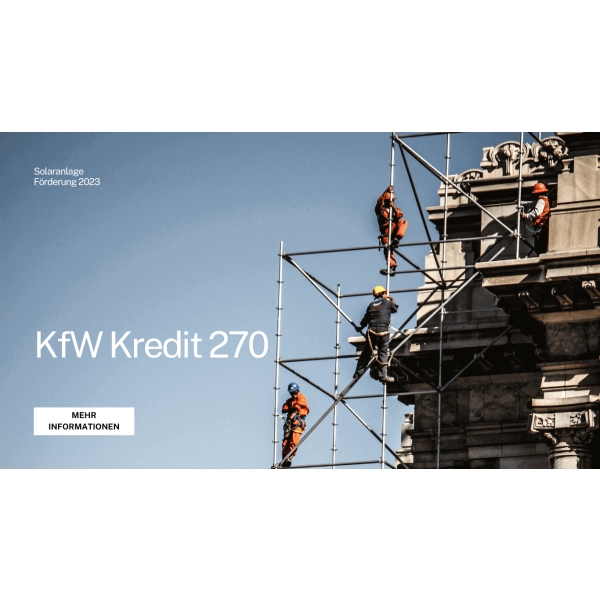 KfW Förderkredit 270 für Photovoltaikanlagen - Photovoltaik Förderung mit der KfW