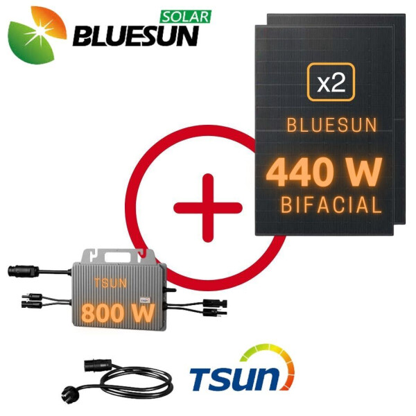 Balkonanlage: BLUESUN 880 Wp Bifacial Topcon N Type | TSUN TSOL-MS800AC