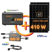 Balkonanlage:  DAH Solar 820 Wp | TSUN TSOL-MS800AC | Growatt NOAH 2000