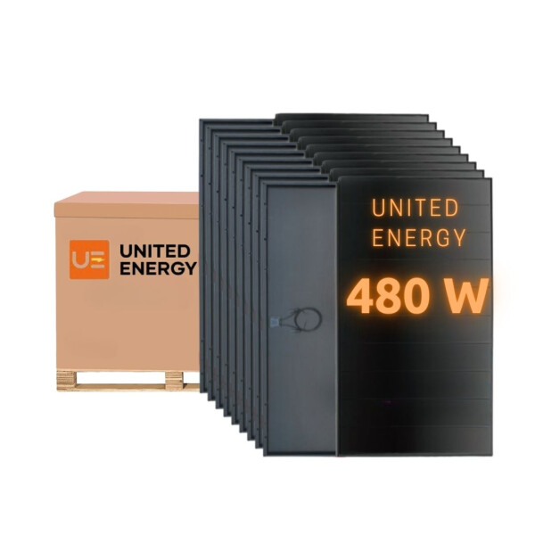 36x UNITED ENERGY 480 W Palette ULTRA BLACK SHINGLED N-Type PV-Modul UE480M-48H Solarmodul 480 Wp