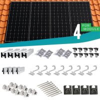 Standard Montagesystem Ziegeldach für 4 Module (Set 1)
