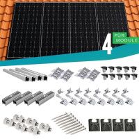 Premium Montagesystem Ziegeldach für 4 Module (Set 2)