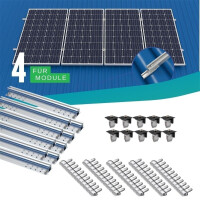 Metall-Dach Montagesystem – Kurz-Schienen-Set für 4 Solarmodule