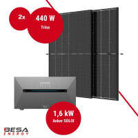 Balkonkraftwerk mit Speicher – 2x Trina 440 W + Anker SOLIX 2 E1600 AC