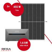 Balkonkraftwerk mit Speicher – 2x Trina 455 W + Anker SOLIX 2 E1600 AC
