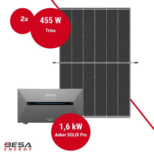 Balkonkraftwerk mit Speicher – 2x Trina 455 W +...
