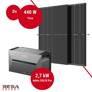 Balkonkraftwerk mit Speicher – 2x Trina 440 W +...