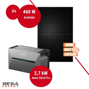Balkonkraftwerk mit Speicher – 2x BLUESUN 460 W +...