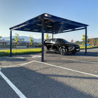 Solarcarport Doppel – 5x6 m – schwarz eloxiert