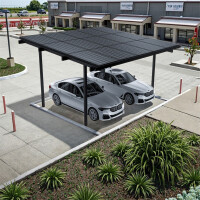 Solarcarport Doppel – 5x6 m – schwarz eloxiert