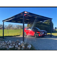 Solarcarport Doppel – 5x6 m – schwarz eloxiert
