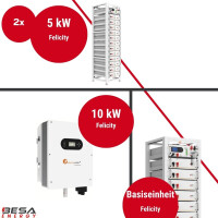 Solar-Modular 10kW + 15,36kWh - Felicity HV Rack-System