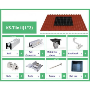 Montagesystem Ziegeldach für 2 Module (Set 1)