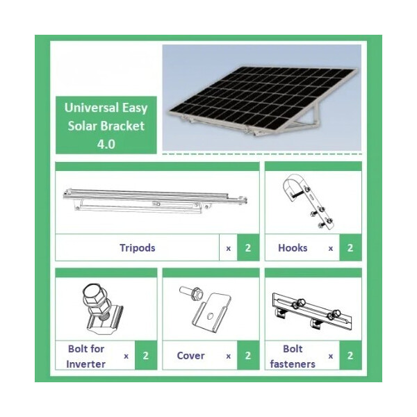 Universal Halterung in silber - 1 Solarmodul am Balkon, Wand oder Fläche