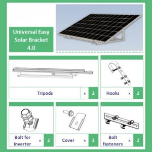Universal Halterung in silber - 1 Solarmodul am Balkon,...