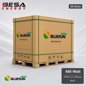 36x Bluesun 480 W Palette Bifazial Full Black HPBC 2.0...