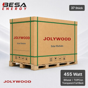 37x Jolywood 455 W Bifazial Transparent Full Black Modul...
