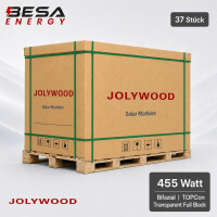 37x Jolywood 455 W Bifazial Transparent Full Black Modul JW-HD96N-R2 455 Wp Glas-Glas - Palette