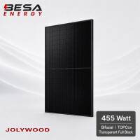 37x Jolywood 455 W Bifazial Transparent Full Black Modul JW-HD96N-R2 455 Wp Glas-Glas - Palette