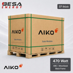 37x AIKO Solar 470W Glas-Glas Black Frame Neostar 2P+...