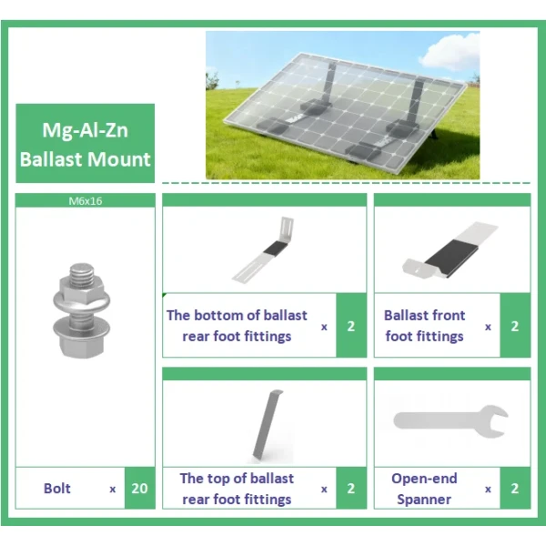 Universal 20° Aufständerung für 1 Solarmodul (ZAM-Stahl, Flachdach/Garten)