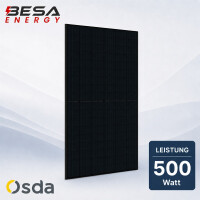 OSDA 500 W N PRO Bifazial PV Modul ODA500-27V-MHDBRz Black Frame