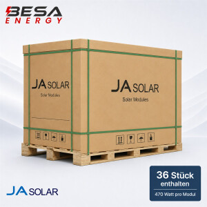 36x JA Solar 470 W N-Type Double Glass Monofacial PV...