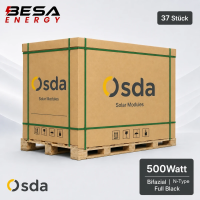 37x OSDA 500 W N PRO Bifazial PV Modul ODA500-27V-MHDBRz Full BlackPalette