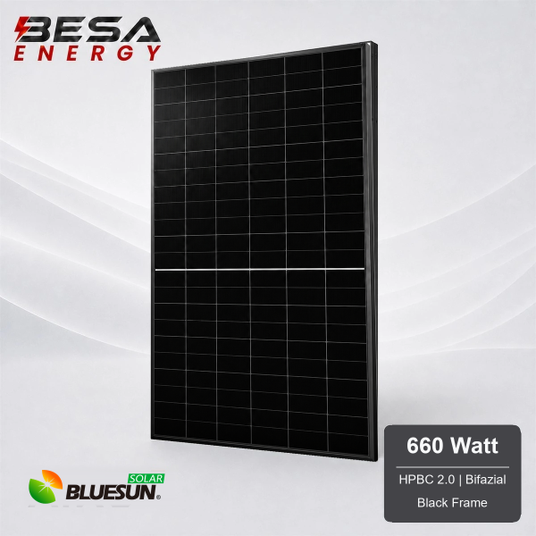 Bluesun Solar 660 Wp HPBC 2.0 Glas-Glas Black Frame Bifazial Solarmodul BSM660M10-72HJD