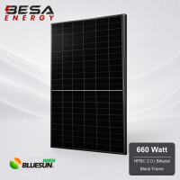 36x Bluesun Solar 660 Wp HPBC 2.0 Glas-Glas Black Frame Bifazial Solarmodul BSM660M10-72HJD Palette