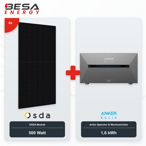 Anker Solarbank 2 AC BKW 4x OSDA 500W (2000 W)
